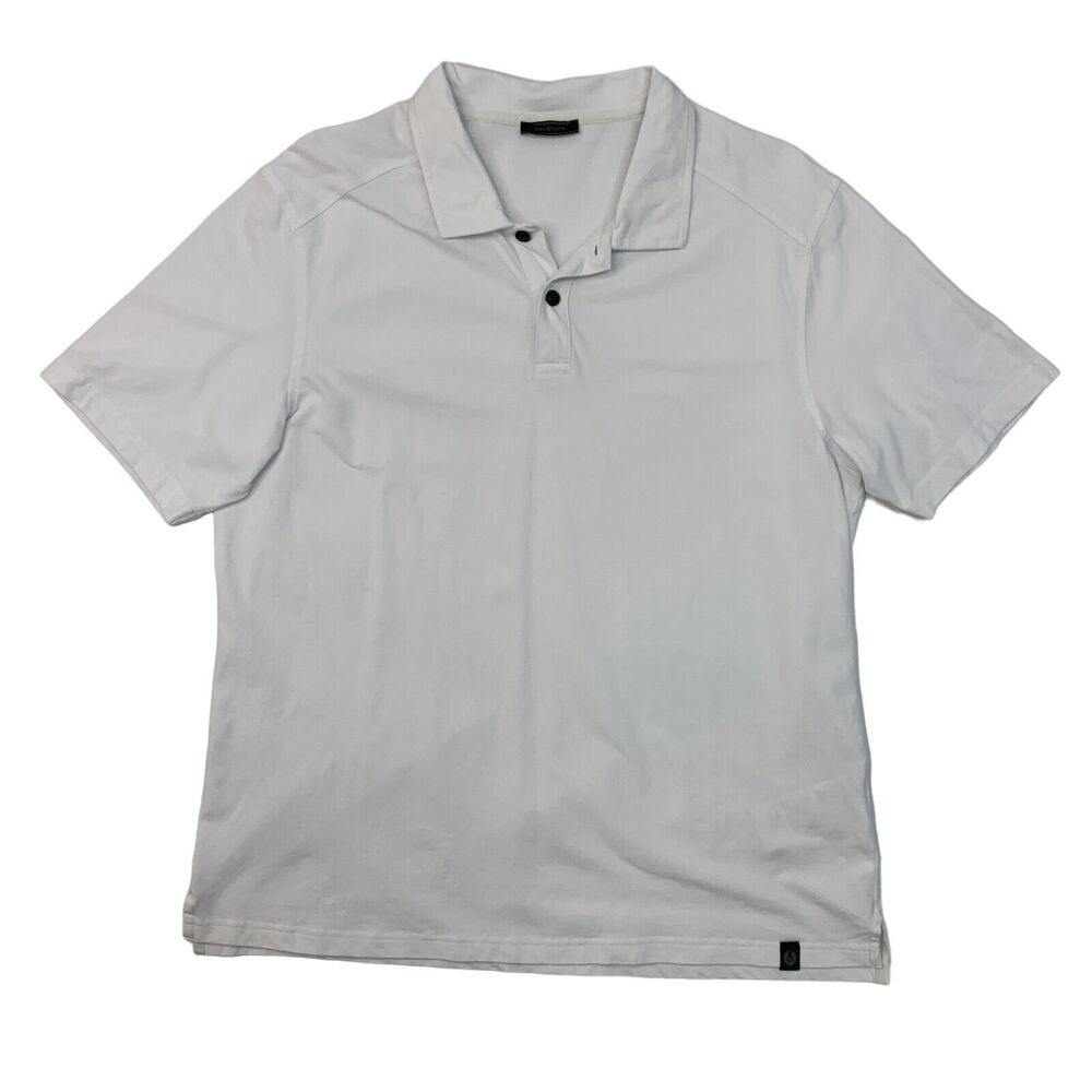 Belstaff Golf Shirt Mens 2XL XXL White Breathable Stretch Cotton Preppy Polo